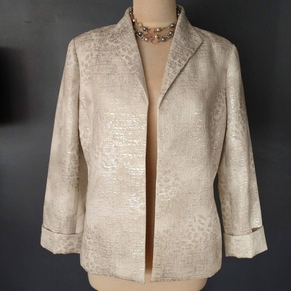 Chico's Jackets & Blazers - Open front cream and silver jacket
